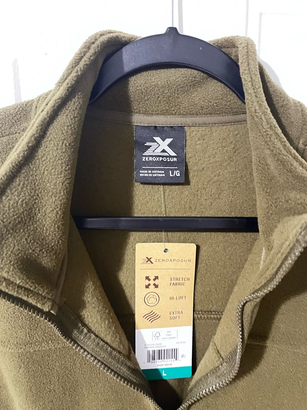 ZeroXposur Men's Olive Green Fleece Jacket